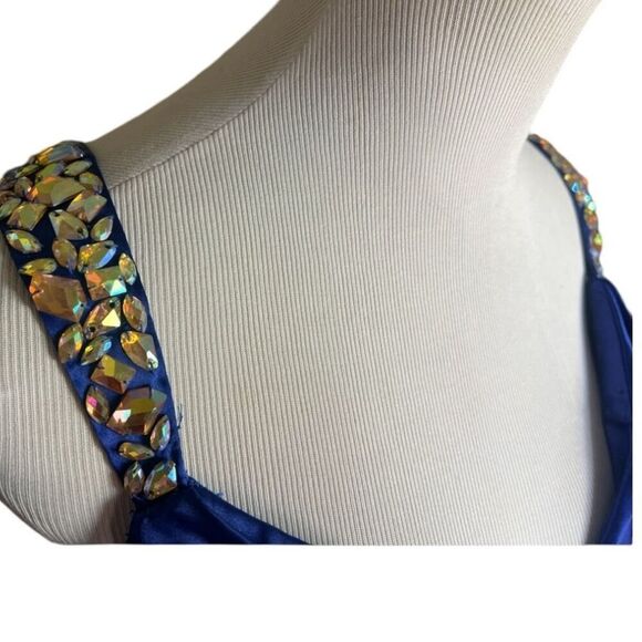 Womens Tiffany Designs Exclusive 46837 Blue Ball Gown Prom Dress - Sz 12 - Picture 5 of 8